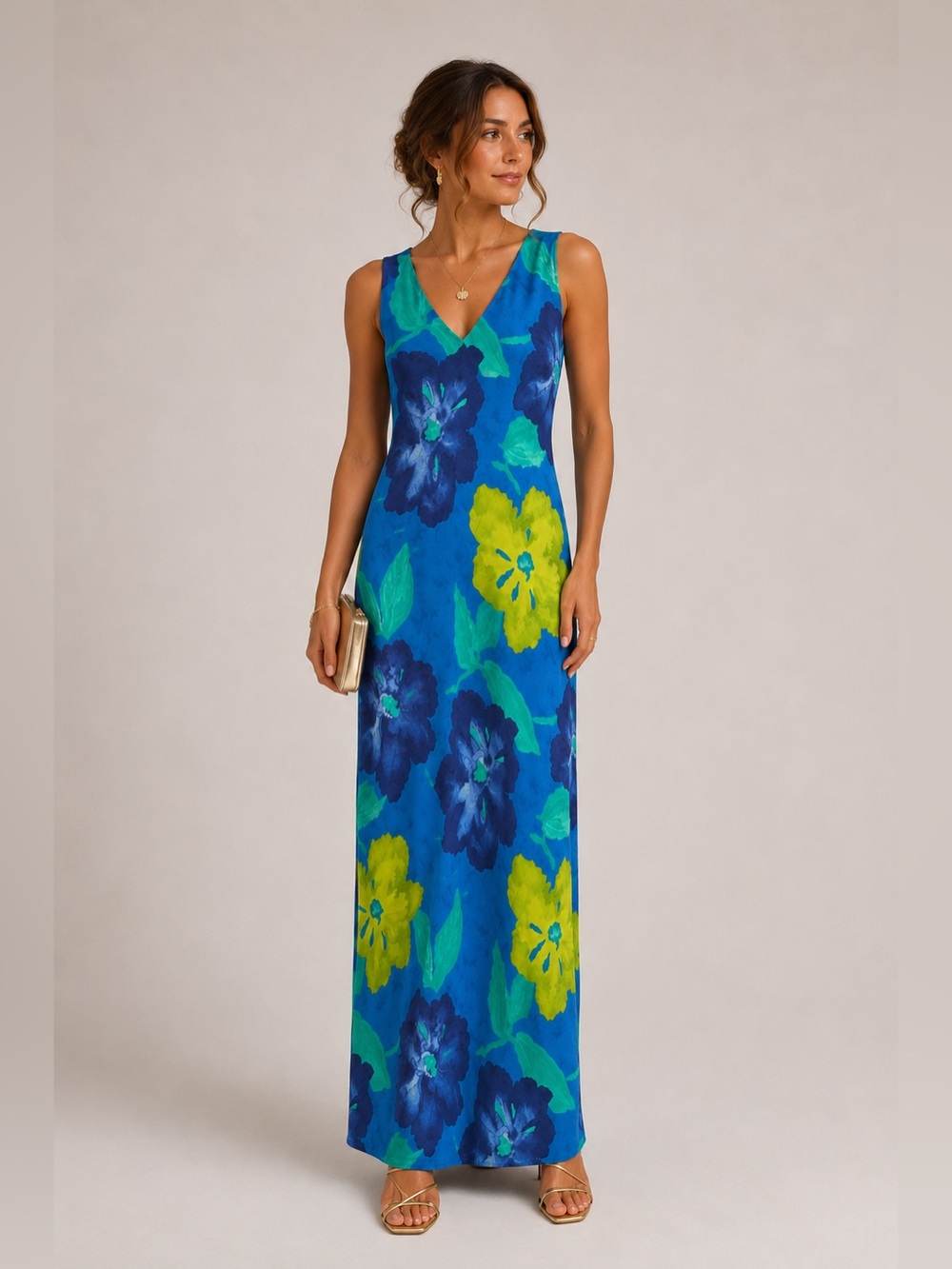 Scarlet Vintage Floral Maxi Dress Made In Canada Wedding Guest Garden Party